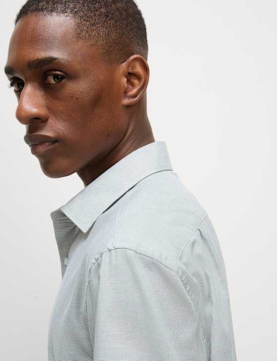 Makkelijk strijkbaar regular-fit overhemd met korte mouwen van zuiver katoen