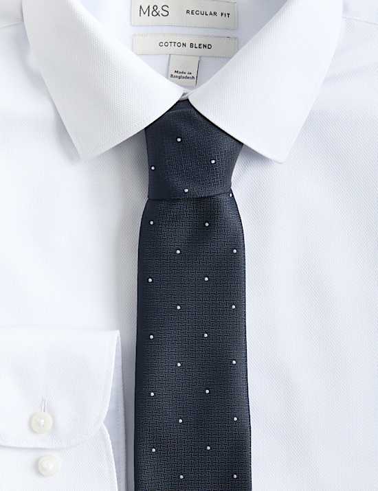 Regular Fit Cotton Blend Shirt & Tie Set