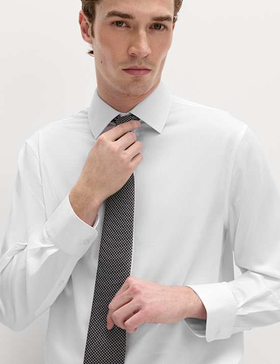 Regular Fit Cotton Blend Shirt & Tie Set