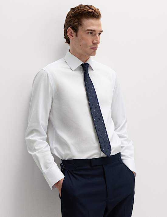 2-tlg. Set mit b&uuml;gelleichtem Slim Fit Hemd und Krawatte