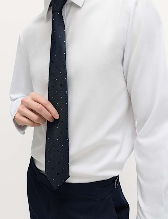 2-tlg. Set mit b&uuml;gelleichtem Slim Fit Hemd und Krawatte