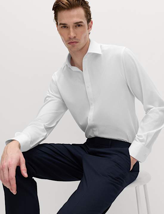 2 Piece Slim Fit Easy Iron Shirt & Tie Set