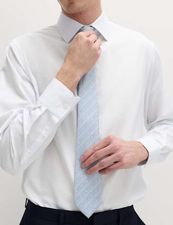 4 Piece Regular Fit Easy Iron Shirt & Tie Set