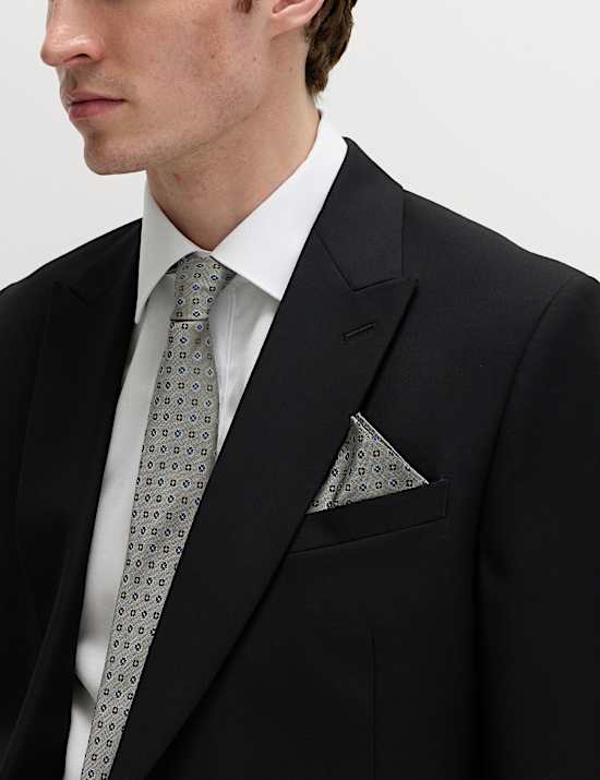 4 Piece Regular Fit Easy Iron Shirt & Tie Set