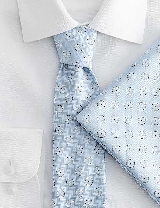 Slim Fit Easy Iron Shirt & Tie Set