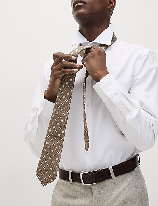 4pc Regular Fit Easy Iron Shirt and Tie Set