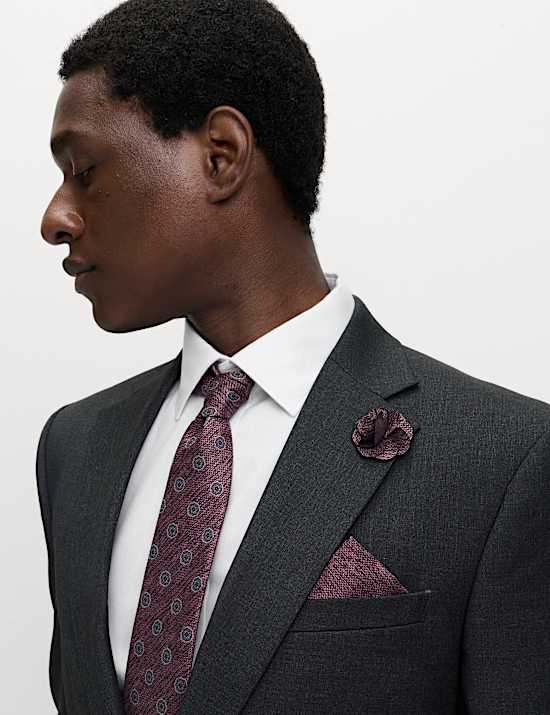 4-częściowy zestaw z łatwą w prasowaniu koszulą o kroju regular fit i krawatem