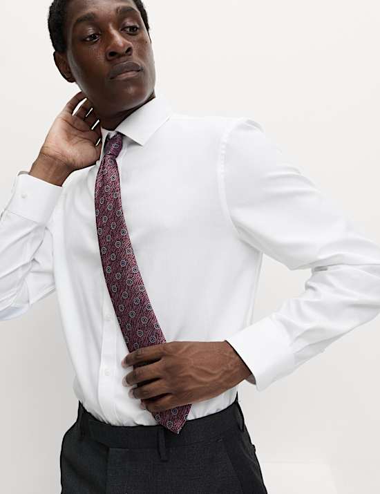 4-częściowy zestaw z łatwą w prasowaniu koszulą o kroju regular fit i krawatem