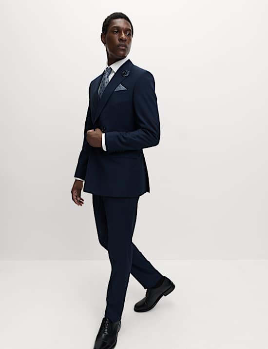 4pc Slim Fit Easy Iron Shirt and Tie Set