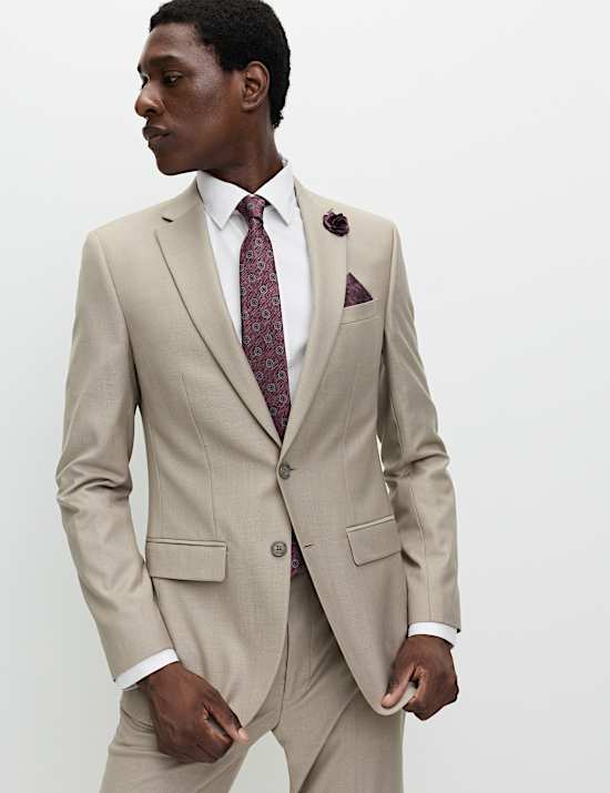 4pc Slim Fit Easy Iron Shirt and Tie Set