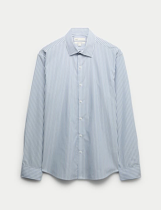 Regular Fit Easy Iron Pure Cotton Striped Shirt