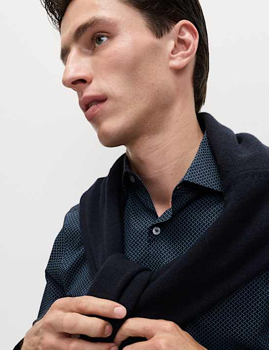 Regular Fit Pure Cotton Printed Shirt