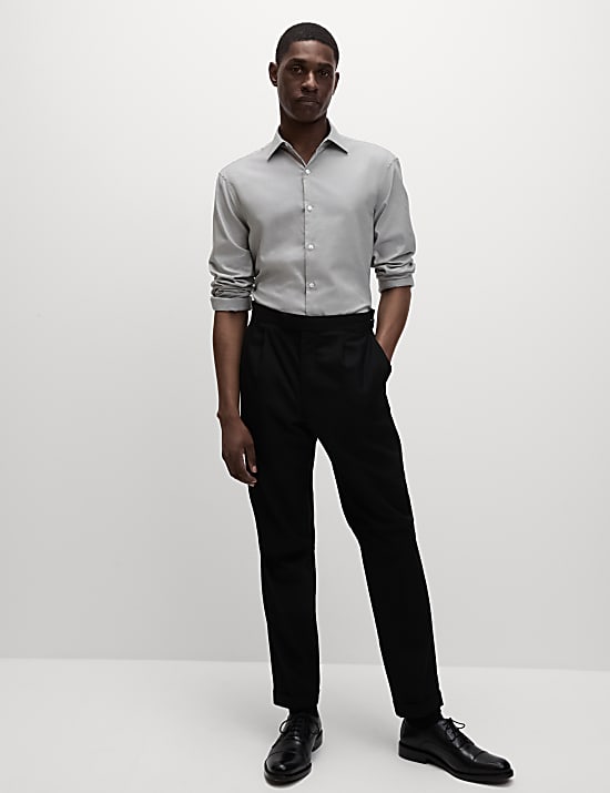 Regular Fit Easy Iron Pure Cotton Textured Shirt