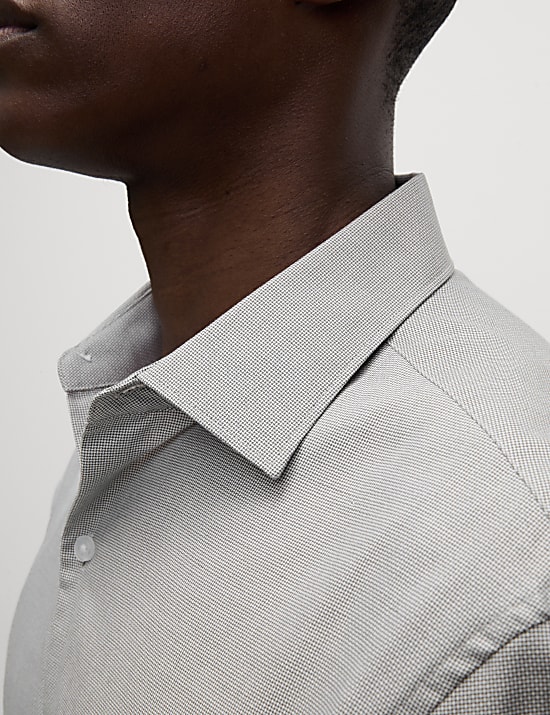 Regular Fit Easy Iron Pure Cotton Textured Shirt