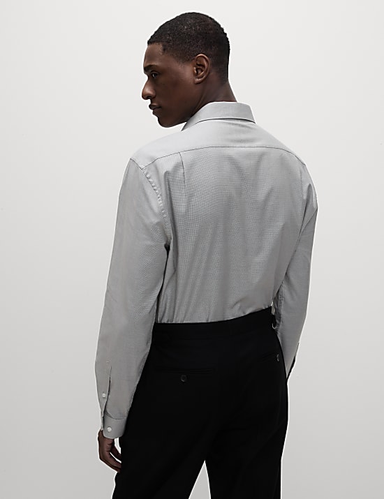 Regular Fit Easy Iron Pure Cotton Textured Shirt