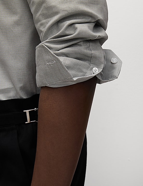 Regular Fit Easy Iron Pure Cotton Textured Shirt