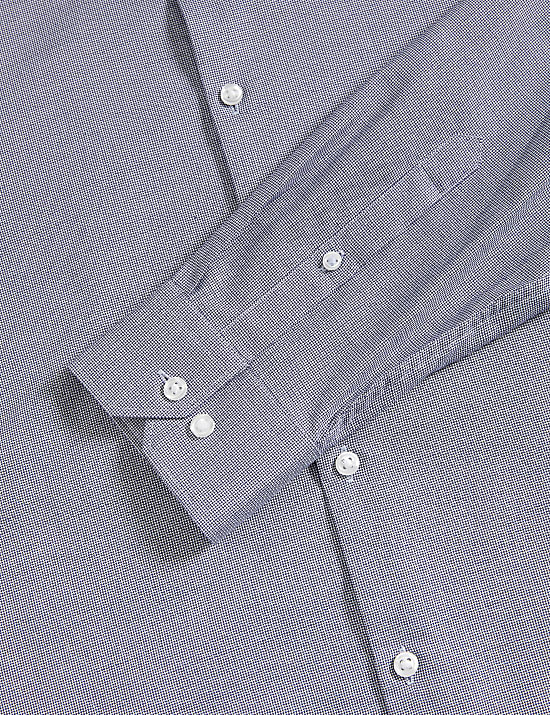 Makkelijk strijkbaar, puur katoenen overhemd met normale pasvorm en structuur