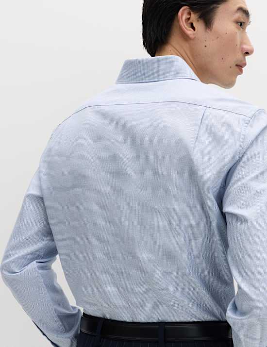 Chemise coupe standard 100 % coton &agrave; motif textur&eacute;