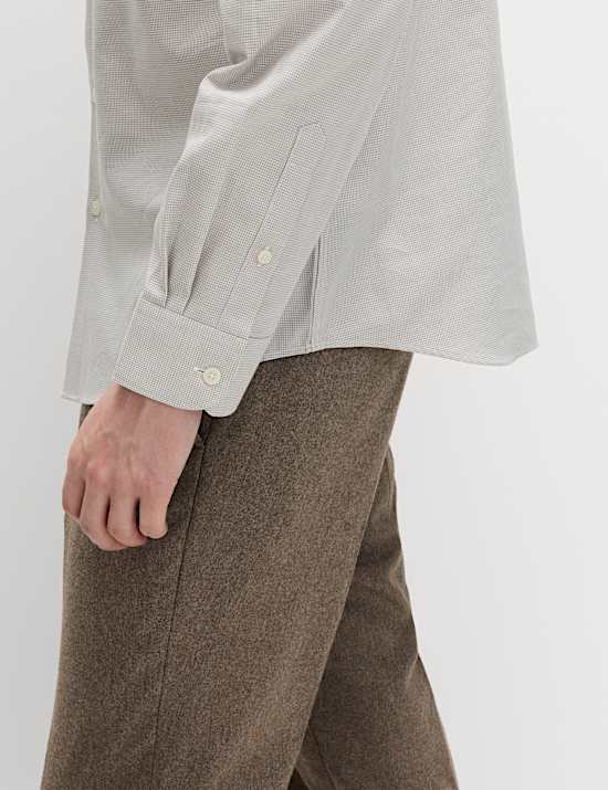 Regular Fit Pure Cotton Textured Shirt