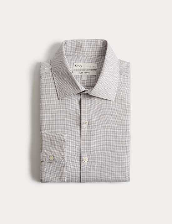 Regular Fit Pure Cotton Textured Shirt