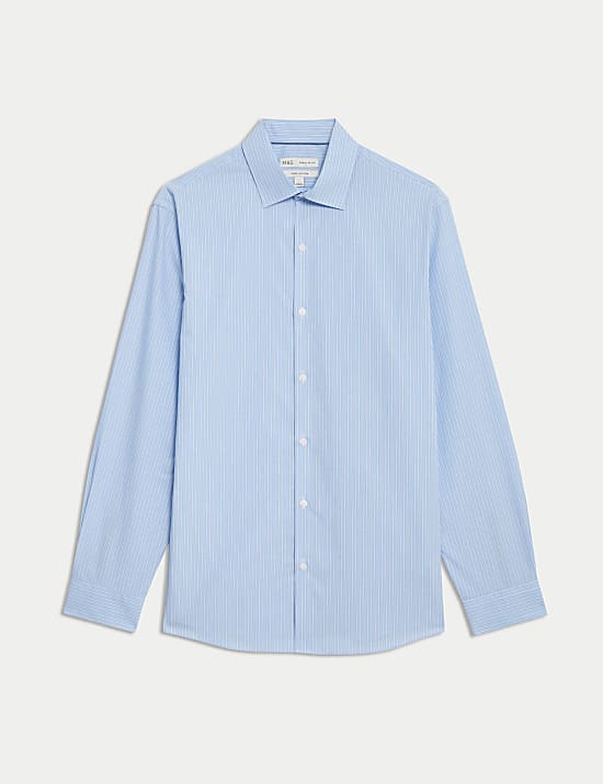 Regular Fit Easy Iron Pure Cotton Striped Shirt