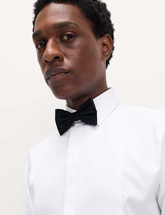 Robe chemise coupe standard en coton de qualité supérieure à poignets mousquetaires