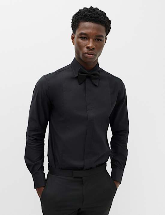 Slim Fit Luxury Cotton Double Cuffed Dress Shirt