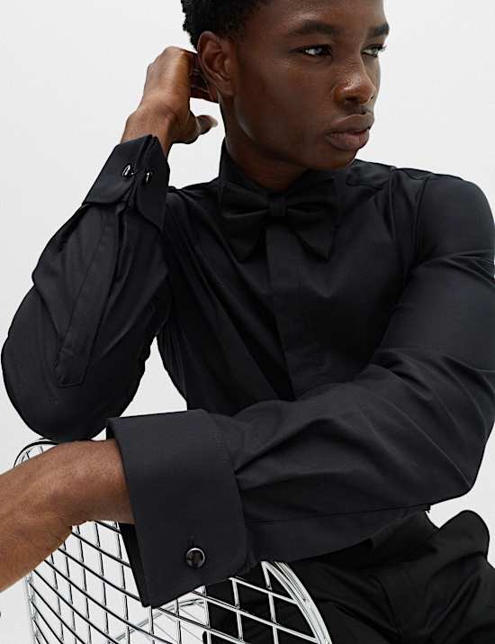 Slim Fit Luxury Cotton Double Cuffed Dress Shirt