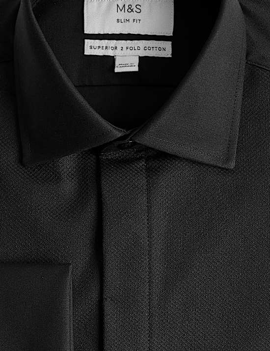 Slim Fit Luxury Cotton Double Cuffed Dress Shirt