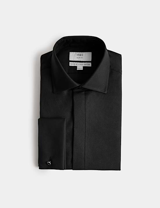 Slim Fit Luxury Cotton Double Cuffed Dress Shirt