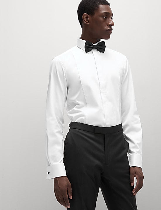 Slim Fit Luxury Cotton Double Cuffed Dress Shirt