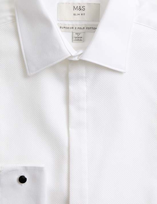 Slim Fit Luxury 2 Inch Shorter Pure Cotton Bib Dress Shirt