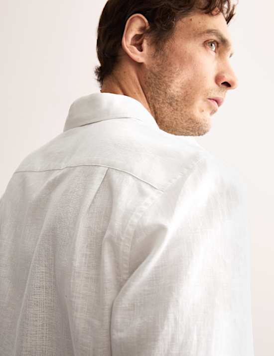 Λινό πουκάμισο υψηλής ποιότητας με κανονική εφαρμογή και υψηλή περιεκτικότητα σε λινό