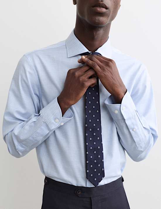 Regular Fit Luxury Pure Cotton Textured Shirt