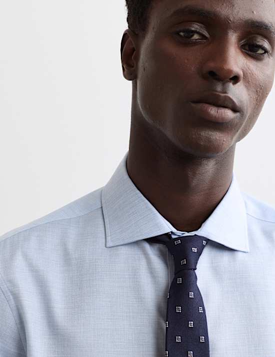 Regular Fit Luxury Pure Cotton Textured Shirt