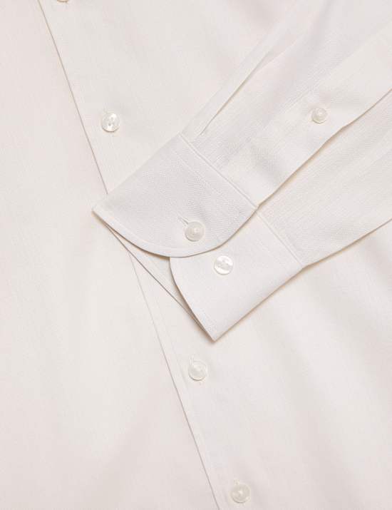Overhemd van luxe zuiverkatoen met structuur en normale pasvorm