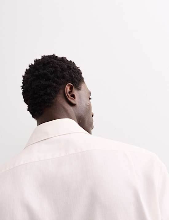 Overhemd van luxe zuiverkatoen met structuur en normale pasvorm