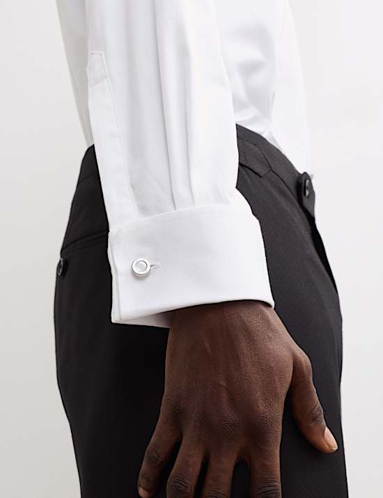 Camisa de vestir de corte sastre 100 % algod&oacute;n con pechera