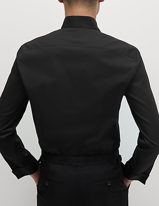 Slim Fit Cotton Blend Dress Shirt