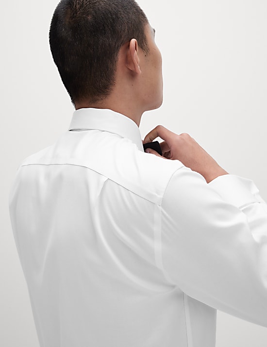 Chemise habillée coupe standard en coton avec nœud papillon