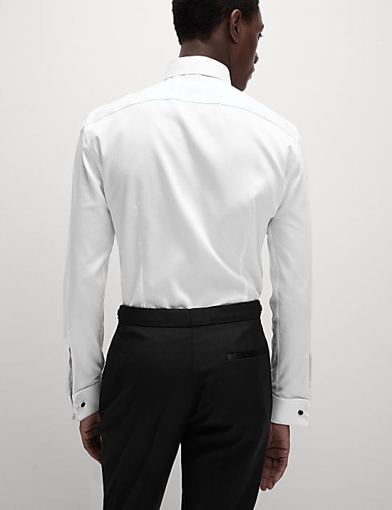 Slim Fit Cotton Dress Shirt with Bow Tie