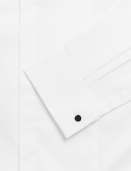 Tailored Fit Double Cuff Dress Shirt with Bow Tie