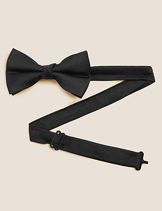 Tailored Fit Double Cuff Dress Shirt with Bow Tie