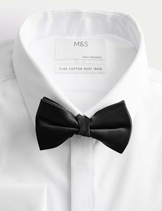 Chemise habillée coupe slim avec nœud papillon coton luxueux