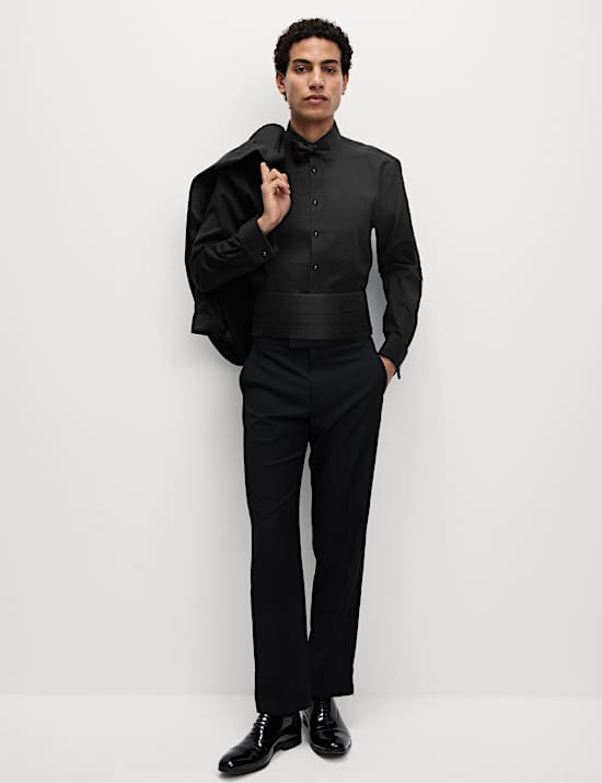 Robe chemise coupe standard en coton de qualité supérieure à poignets mousquetaires