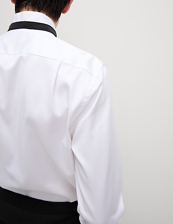 Smokingoverhemd van luxe katoen met dubbele manchet