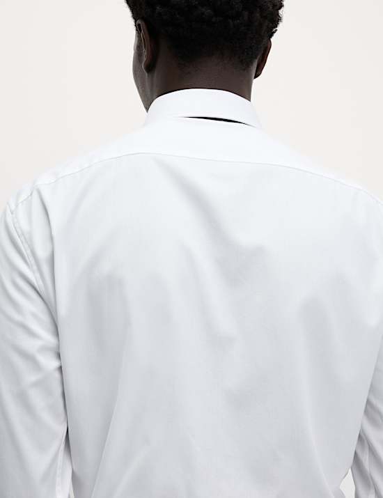 Košilové šaty mírně zúženého střihu z luxusní bavlny s dvojitou manžetou