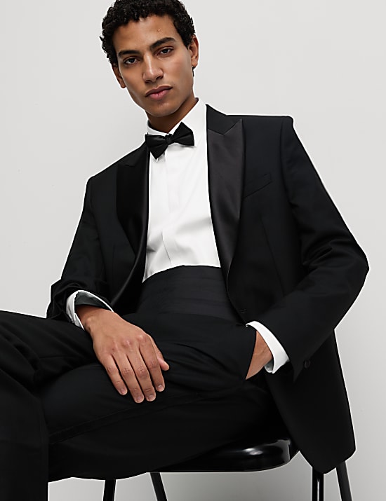 Slim Fit Cotton Dress Shirt with Bow Tie