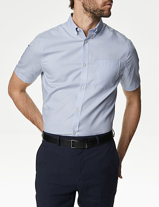 Marks and spencer short sleeve formal shirts shop