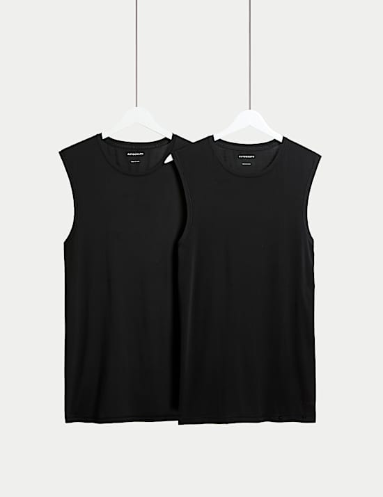 2pk Stretch Sport Sleeveless Vest Box